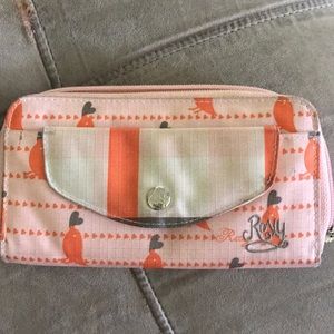 Roxy pink and orange bird wallet